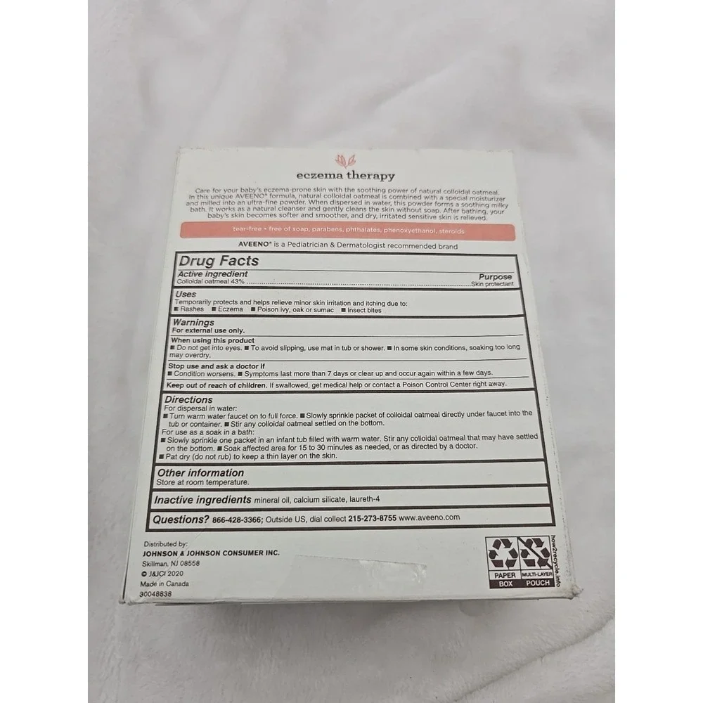 Aveeno Baby Eczema Therapy Soothing Baby Bath‎ Treatment 5 Count  3.75 Oz